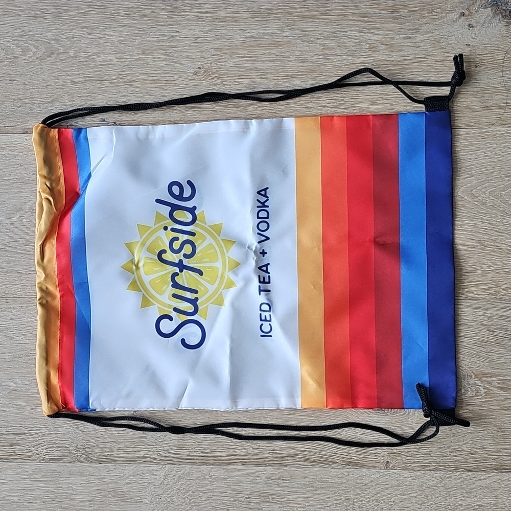 NWOT Surfside Drawstring Bag with Colorful Stripes